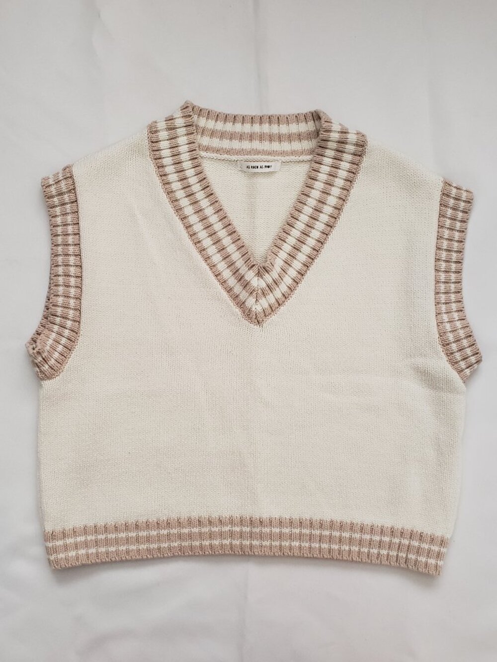 AS KNOW AS PINKY Japan sweater vest size Large v neck preppy Fall Winter casual